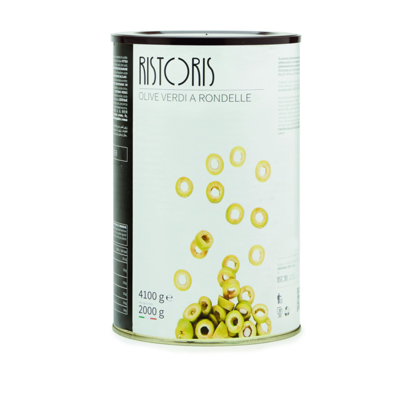 Ristoris zelené olivy na pizzu 4100 g | Krájané
